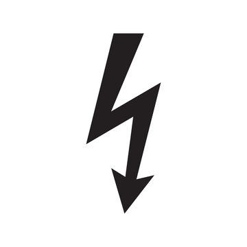 Icon danger high voltage isolated on white background. Vector illustration.