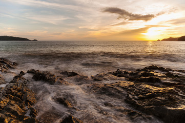 Obraz premium Seascape sunset long exposure technique