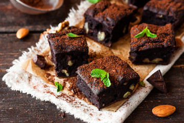 chocolate brownie with nuts