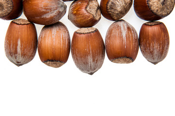 Close-up of chestnuts isolated on a white background