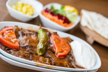 iskender / Traditional Turkish kebab with yoghurt