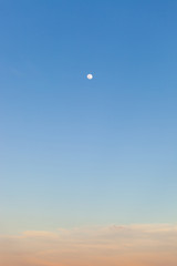 Full moon on sky sunset.