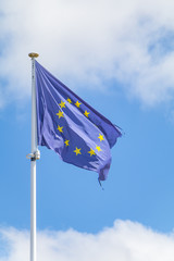 european flag on the sky