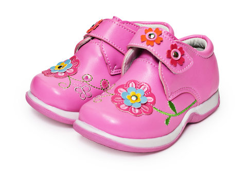 Shoes for little girl decorated with flowers