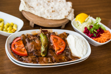 iskender / Traditional Turkish kebab with yoghurt