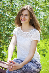 Fototapeta premium Portrait of beautiful young happy woman
