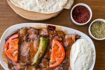 iskender / Traditional Turkish kebab with yoghurt