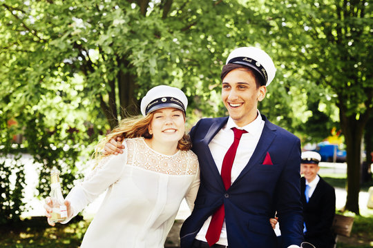Happy university students enjoying at graduation party