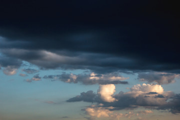 Fototapeta premium Beautiful storm sky with dark clouds, apocalypse
