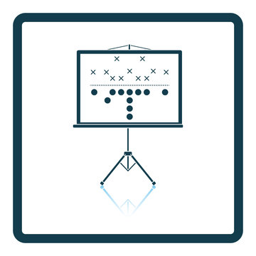 American football game plan stand icon