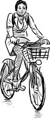 sketch of a girl cyclist