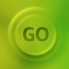 Go green button, motiovation concept vector illustration