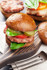 Homemade burgers