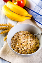 Bowl of cereal. Healthy breakfast.