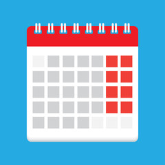 calendar flat icon vector illustration