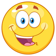 Happy Smiley Yellow Emoticon Cartoon Mascot Character