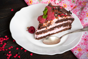 Chocolate cake with fresh berries.