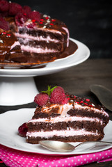 Chocolate cake with fresh berries.