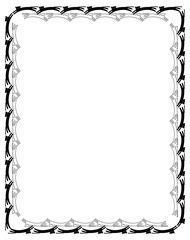 Vertical frame with black cats silhouettes. Vector clip art.