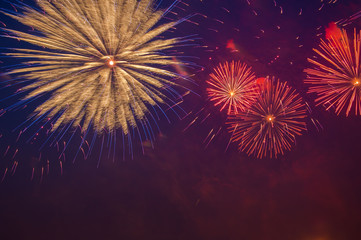Fototapeta premium Fireworks over night sky