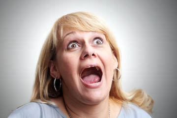 Shocked and scream woman