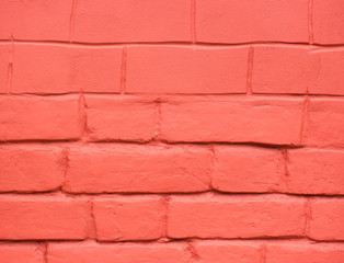 Obraz premium Painted red brick wall for texture or background