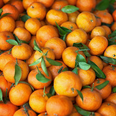 Mandarins on the counter of Market