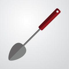 Icono plano cucharón color sobre fondo degradado