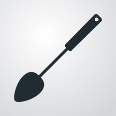 Icono plano cucharón sobre fondo degradado