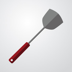 Icono plano espátula color sobre fondo degradado