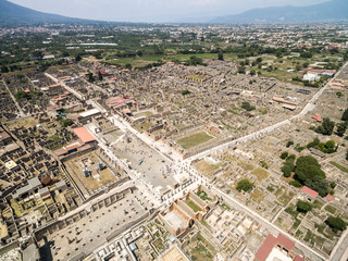 Aerial View of Ruins of Pompeii, Italy