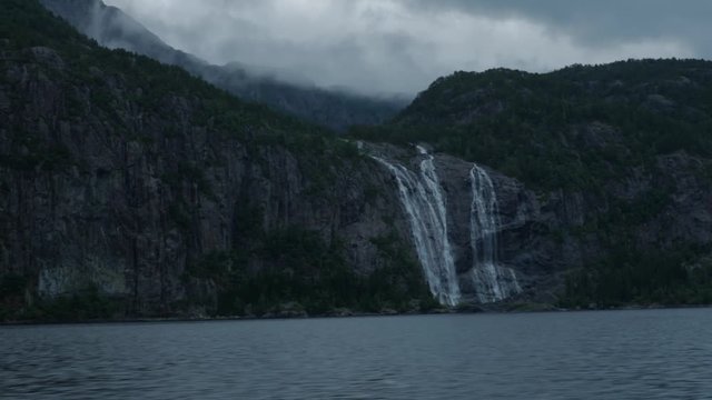 waterfall in Dalsfjord in Norway