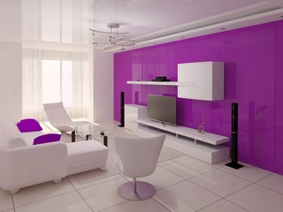 
Comfortable modern living room with hi-tech design.
