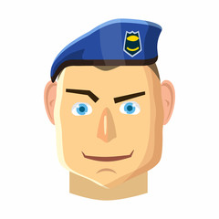 Paratrooper icon in cartoon style isolated on white background. Soldiers symbol