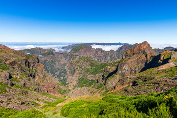 In the heart of Madeira near mountain Pico do Arieiro - mountainous landscape