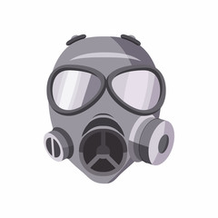 Gas mask icon in cartoon style isolated on white background. Equipment symbol