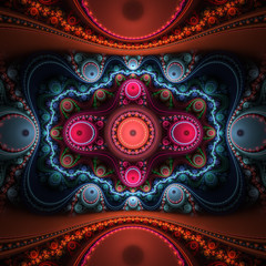 Abstract image./Abstract image with yellow, red and blue colors.