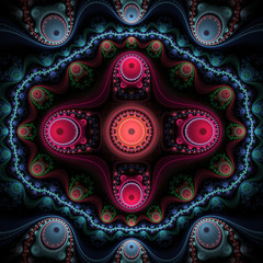 Abstract image./Abstract image with yellow, red and blue colors.