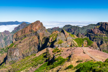 In the heart of Madeira near mountain Pico do Arieiro - mountainous landscape