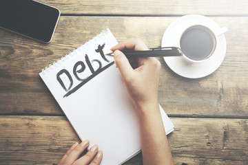 Debt on notepad