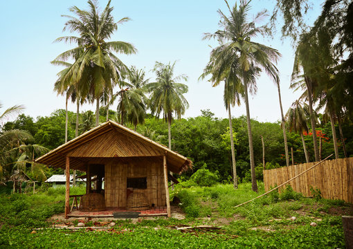 Bamboo Hut in the old Thai village