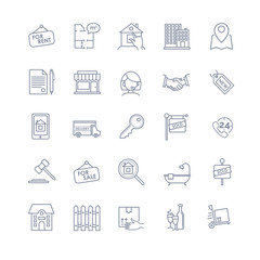 real estate icons set