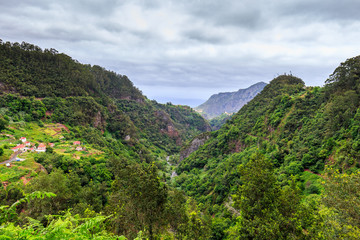 Fototapeta na wymiar Lookout from the Balcoes viewpoint, Madeira, Portugal