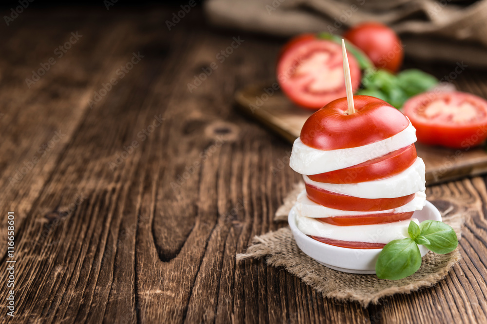 Sticker Mozzarella Cheese with fresh Tomatoes