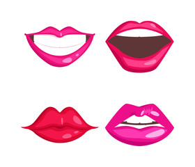 Woman lips isolated vector