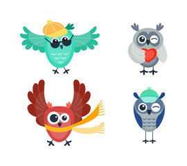 Cartoon owl vector isolated