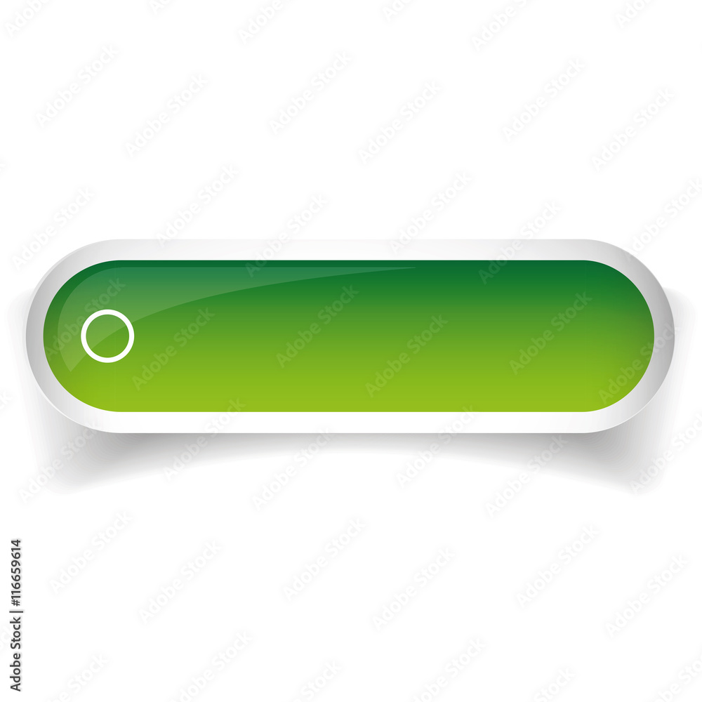 Poster green glossy web bar button vector