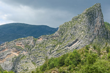 Rocky hill landscape in summer