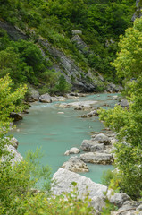Fototapeta na wymiar Mountain river in the Verdon gorge