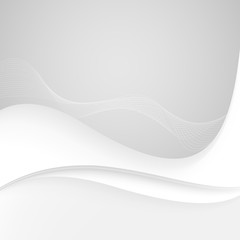 Abstract white waves - data stream concept. Vector